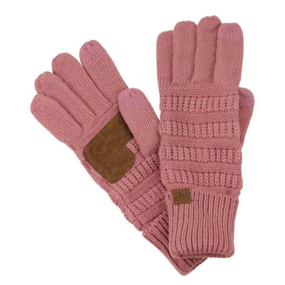 C.C Accessories - C.C Knitted Touch Screen Compatible Gloves MAUVE